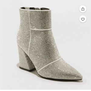 A new day Shimmering Silver Ankle Booties